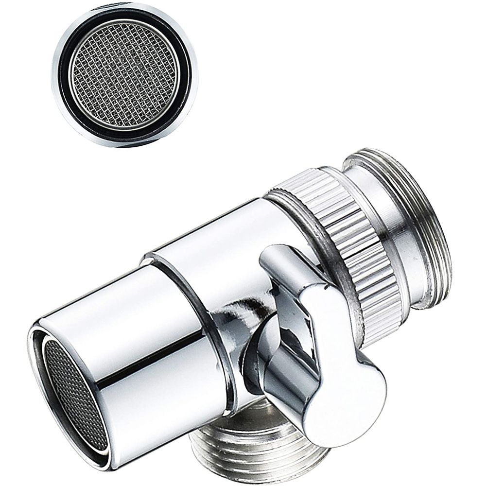 Faucet Diverter Valve With Aerator and Male Threaded Adapter, Faucet Adapter for Hose Attachment, Faucet Connector for Diversio