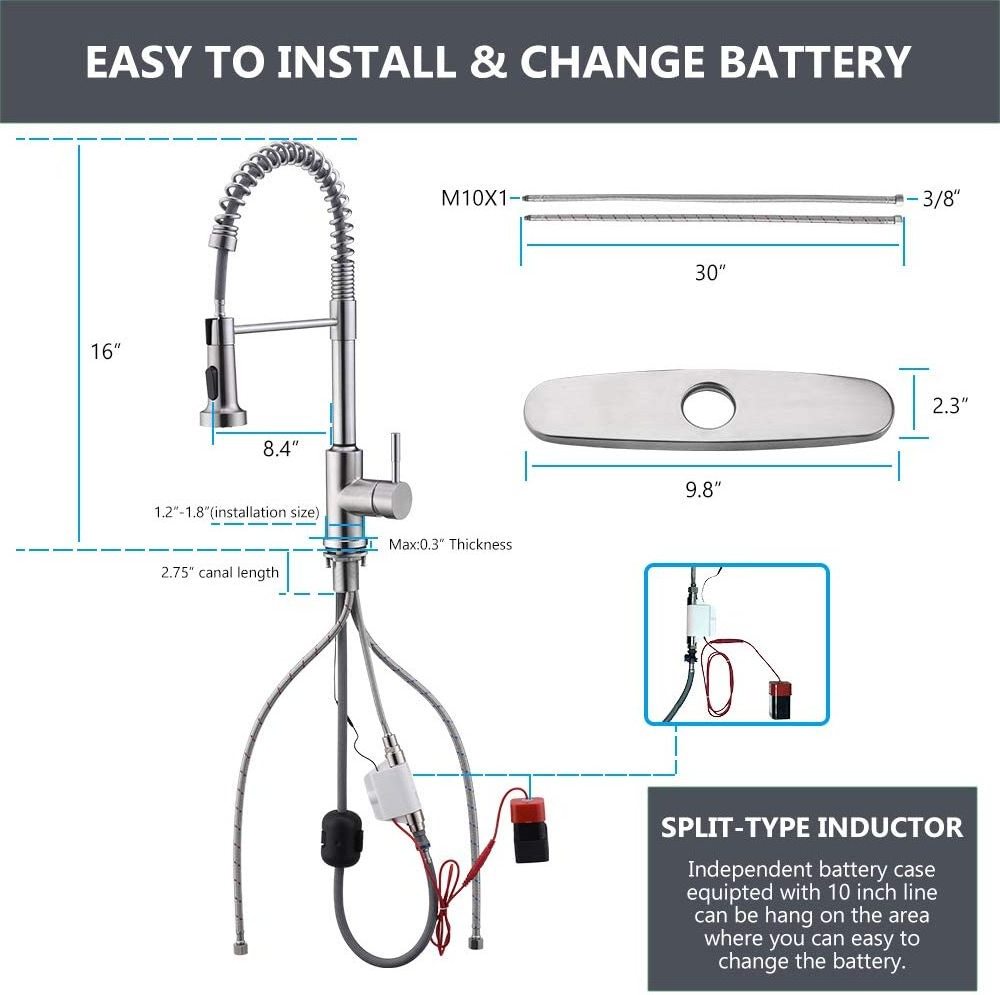 Touchless Kitchen Faucet with Pull Down Sprayer Touch on Activation Kitchen Sink Faucets with Pull Down Sprayer