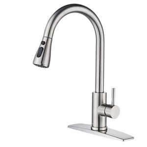 GALENPOO Single Handle High Arc Brushed Nickel Pull Out Kitchen Faucet Single Level Stainless Steel Kitchen Sink Faucets