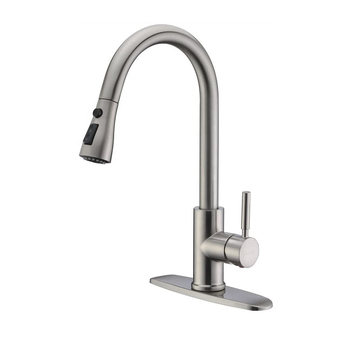 GALENPOO Single Handle High Arc Stainless Steel Brushed Nickel Pull Out Kitchen Faucet,with Pull Down Sprayer