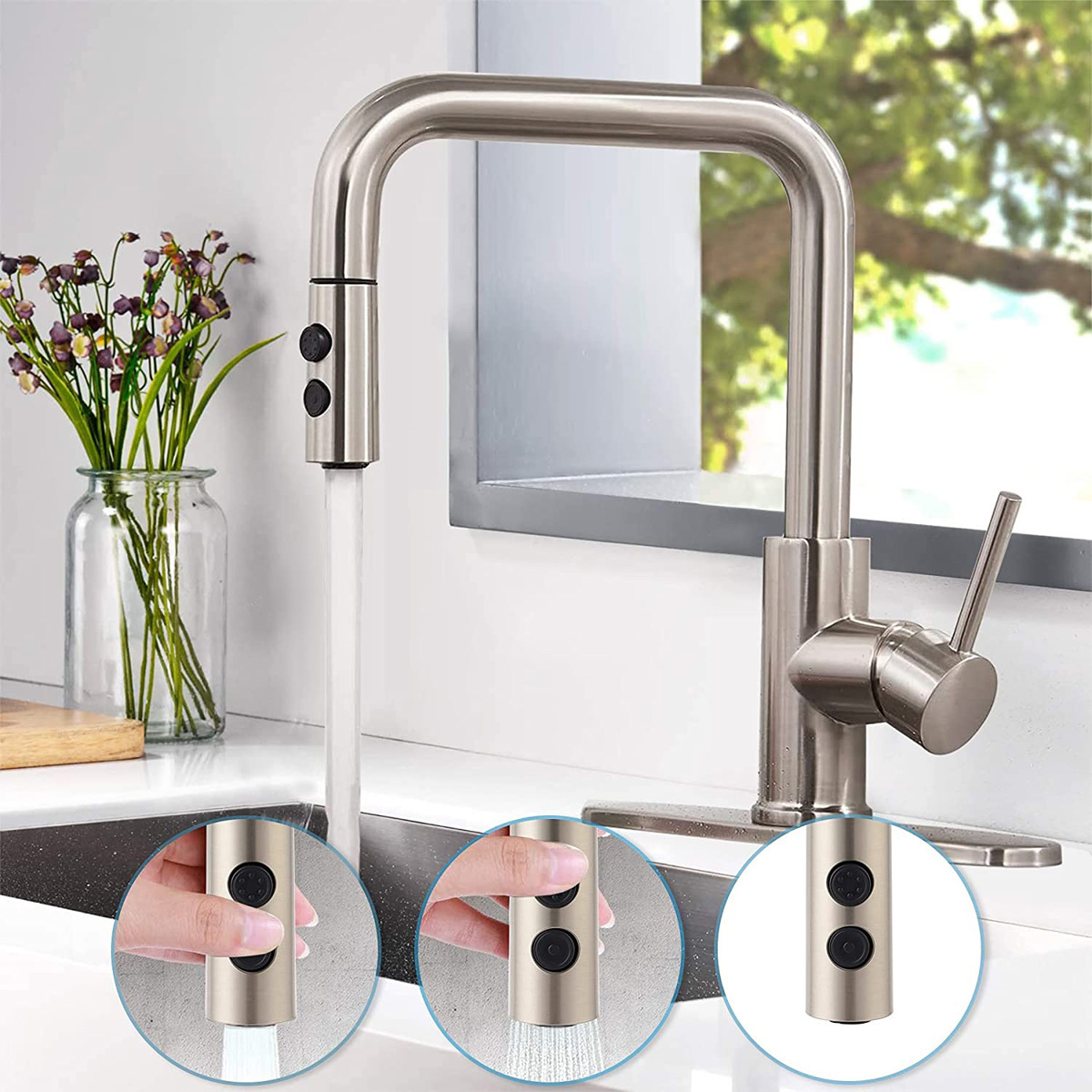 Oil Rubbed Bronze chrome brushed nickel Sprayer Pull Out Spray Head for Kitchen Sink Pull-Down Faucet