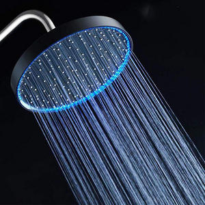 Galenpoo shower head led with hose, waterfall and rainfall shower head with led lights, led meteor shower rain lights