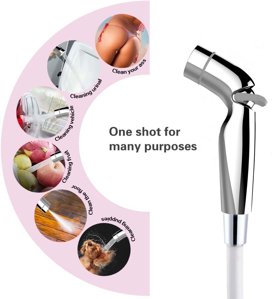 Handheld Bidet Bathroom Hand Shower for Muslim Toilet Water Sprayer Set Pets Shower Feminine Hygiene Cleaning