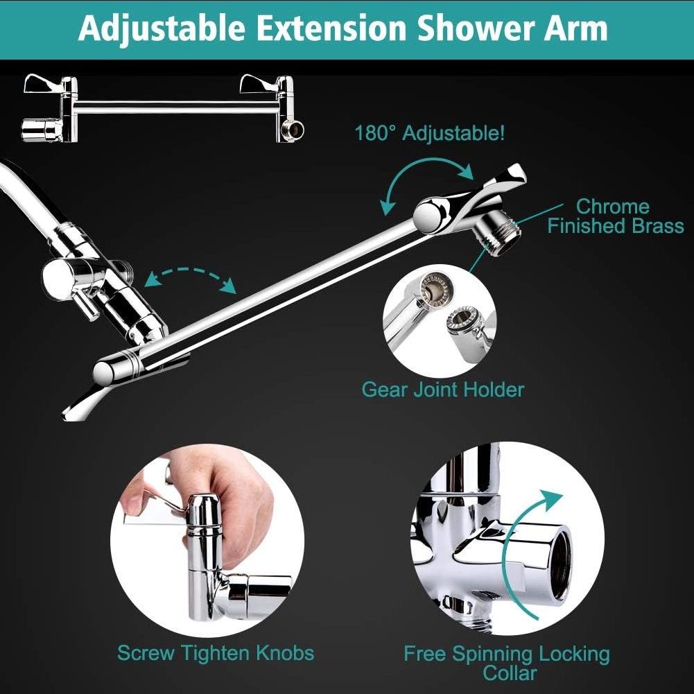 wall mounted rain concealed  toilet 3-way shower combo showerhead, rainfall shower head combo set with 11 inches extention  arm