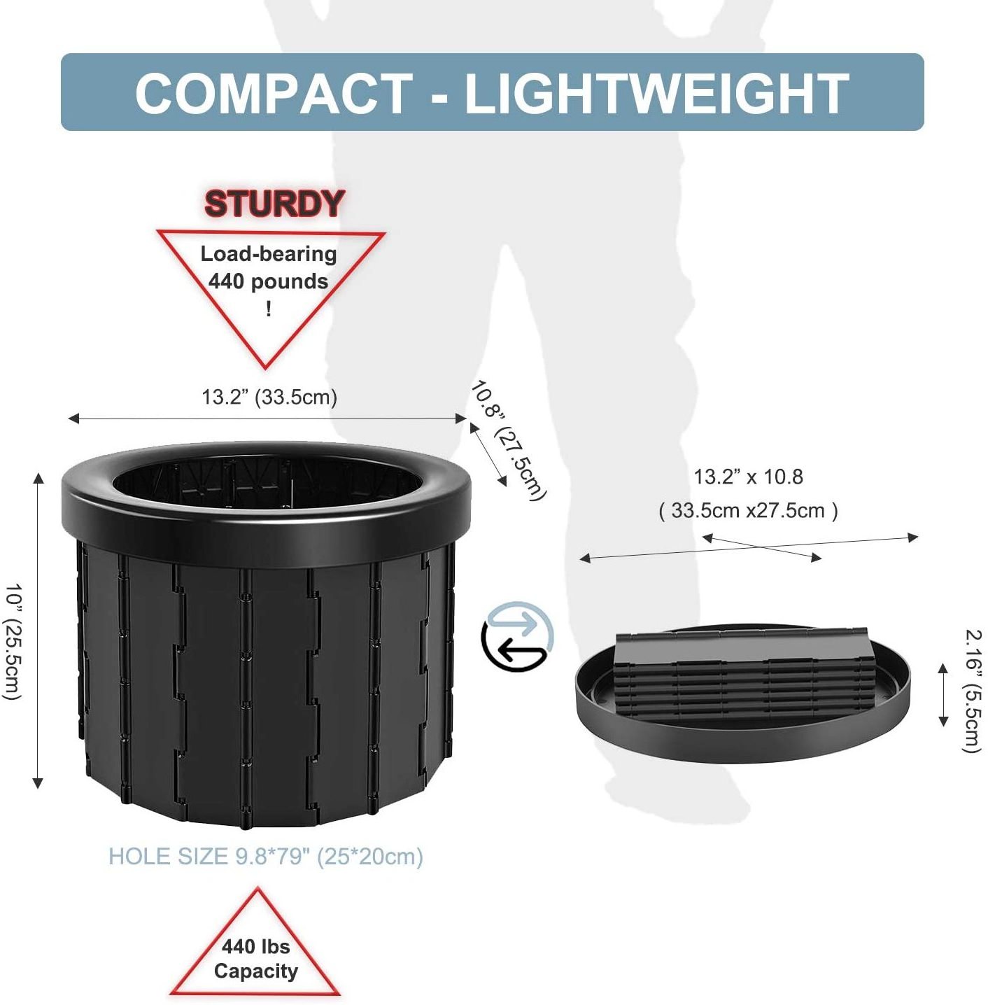 GALENPOO Portable Folding Commode Porta Potty Car Camping Toilet for Travel Bucket Toilet Seat for Camping