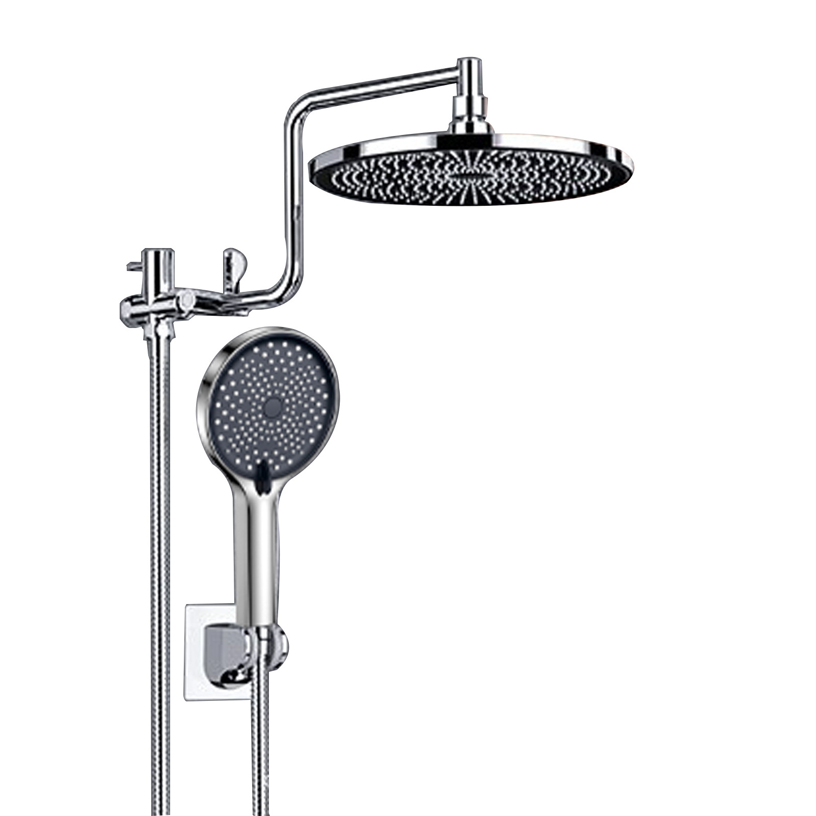 CUPC Hot sales Euro-American High Quality Bathroom Wall Mounted  3 function hand shower concealed Square  Showerhead Set