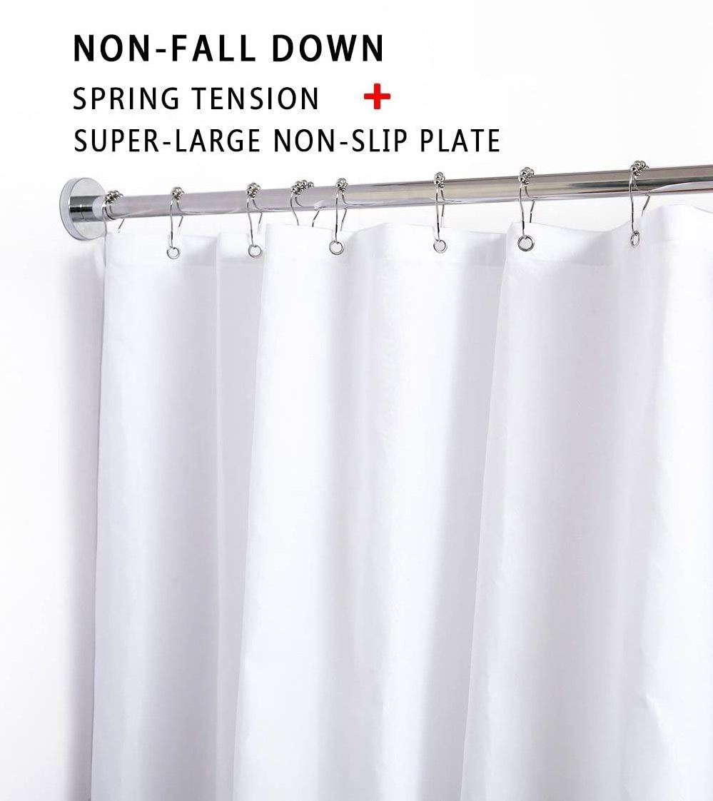 Shower Curtain Rod 43 73 Inches Never Rust and Non Slip Spring Tension Rod for Bathroom Polished 304 Stainless Steel