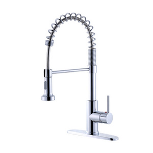 Single Handle Spring Kitchen Sink Faucet with Pull Out Spray Head