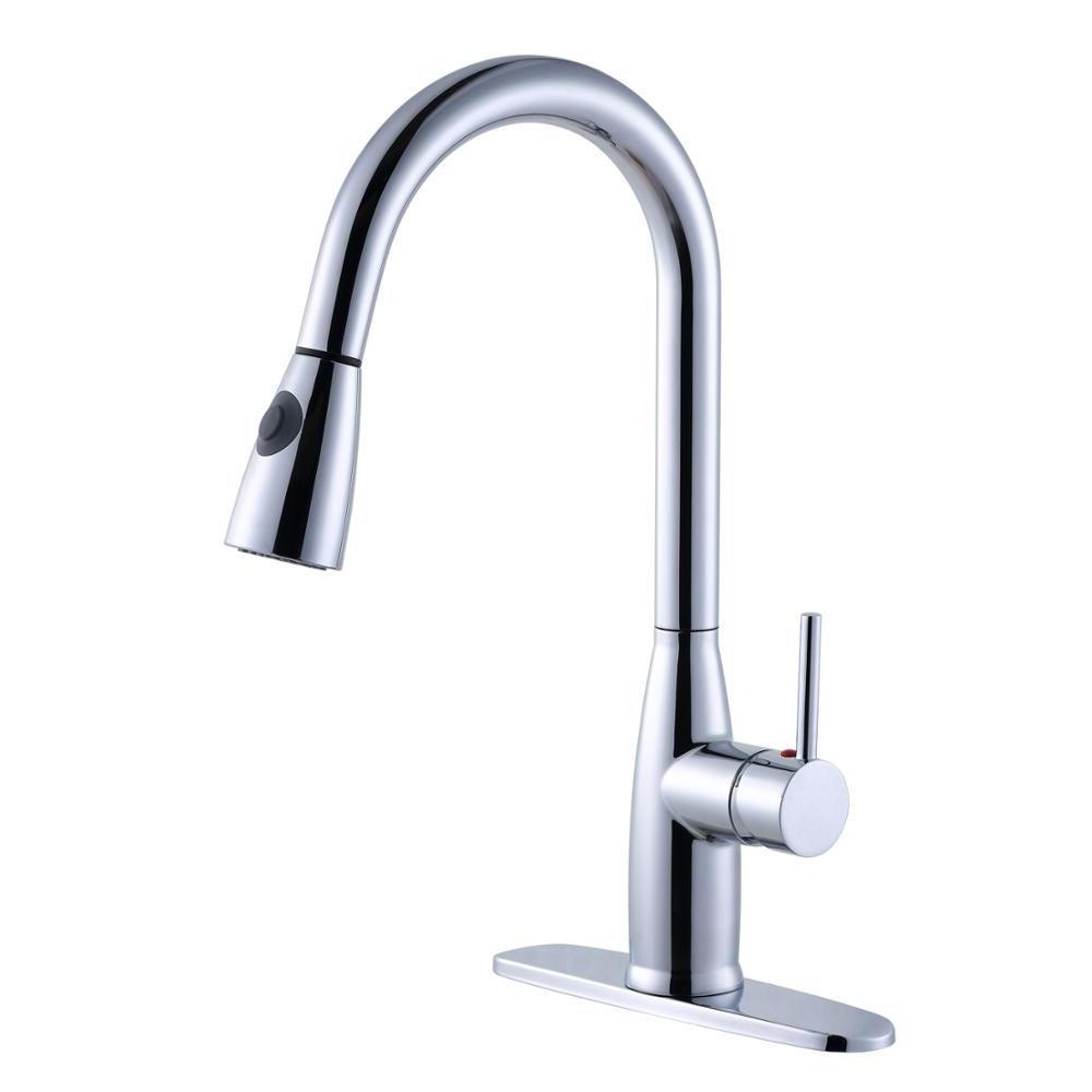 Single Handle Spring Kitchen Sink Faucet with Pull Out Spray Head