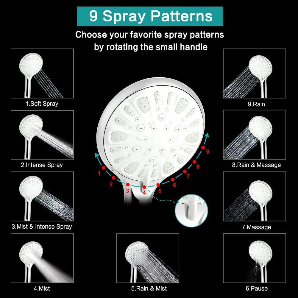 wall mounted rain concealed  toilet 3-way shower combo showerhead, rainfall shower head combo set with 11 inches extention  arm