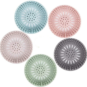 Durable Silicone Hair Stopper, Hair Catcher, Shower Drain Covers for Bathroom Bathtub and Kitchen Sink, sell 5 colors as a pack