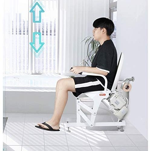 Chair Electric Toilet Incline Lift, Height Is Adjustable Frame Padded Toilet Grab Bars, Aid For Elderly, Handicapped, Disabled