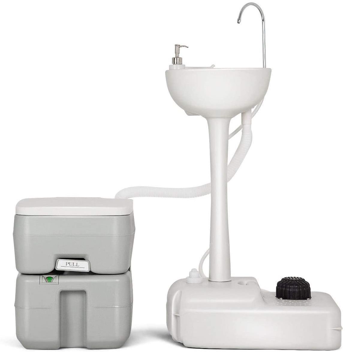 Portable Wash Sink with Towel Holder and Soap Dispenser for Outdoor Camping Travel Events 19L Water Capacity