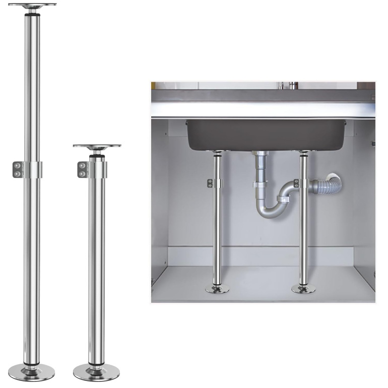 New Arrival Bathroom cabinet support pole with height adjustable stainless steel rod for sink repair and installation