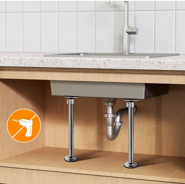 New Arrival Bathroom cabinet support pole with height adjustable stainless steel rod for sink repair and installation