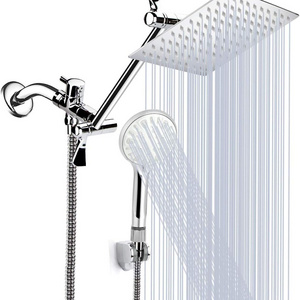 wall mounted rain concealed  toilet 3-way shower combo showerhead, rainfall shower head combo set with 11 inches extention  arm