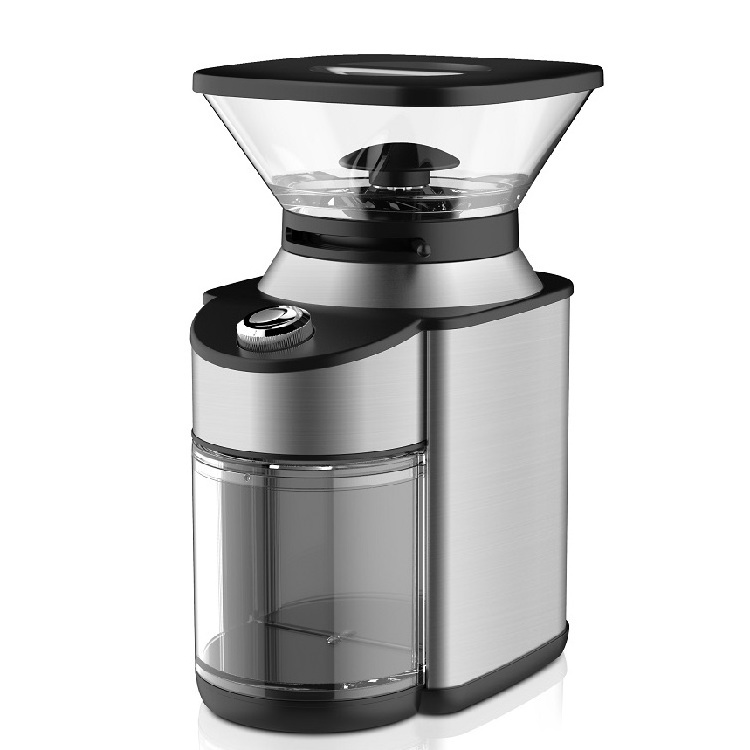 Professional Adjustable Setting Electric Automatic Flat Burr Fine Coffee Grinder Hopper Kitchenaid Cafe Bean Grinder