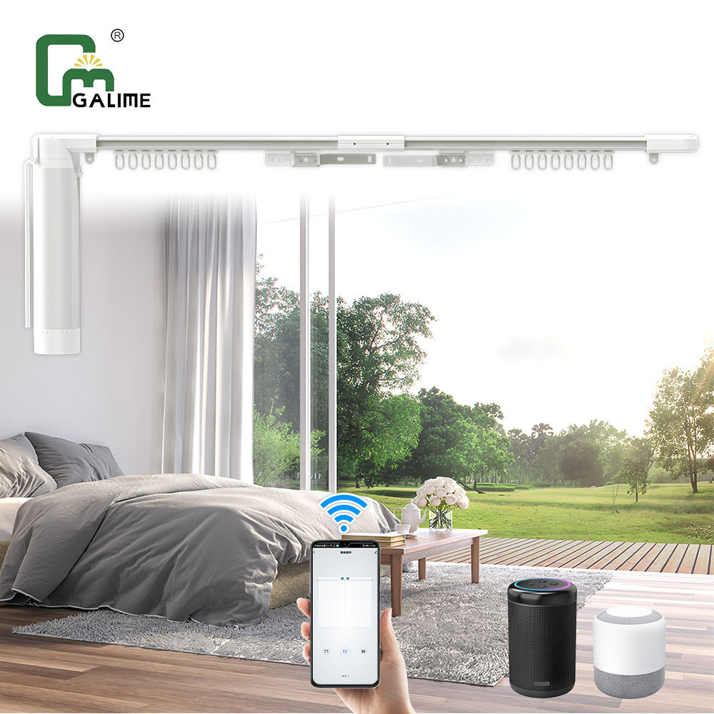 Remote Control System Electric Drapery Automatic Motor Curtain Rail Track Customized Smart Home Motorized Curtain Track