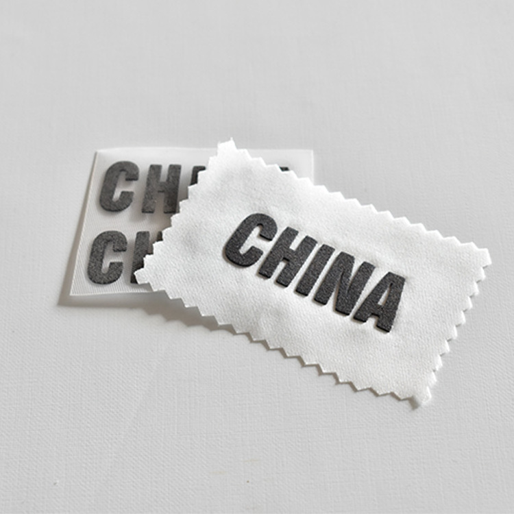 Custom brand label puff foam clear garment embossed sticker silicone clothing logo heat transfer labels for clothing