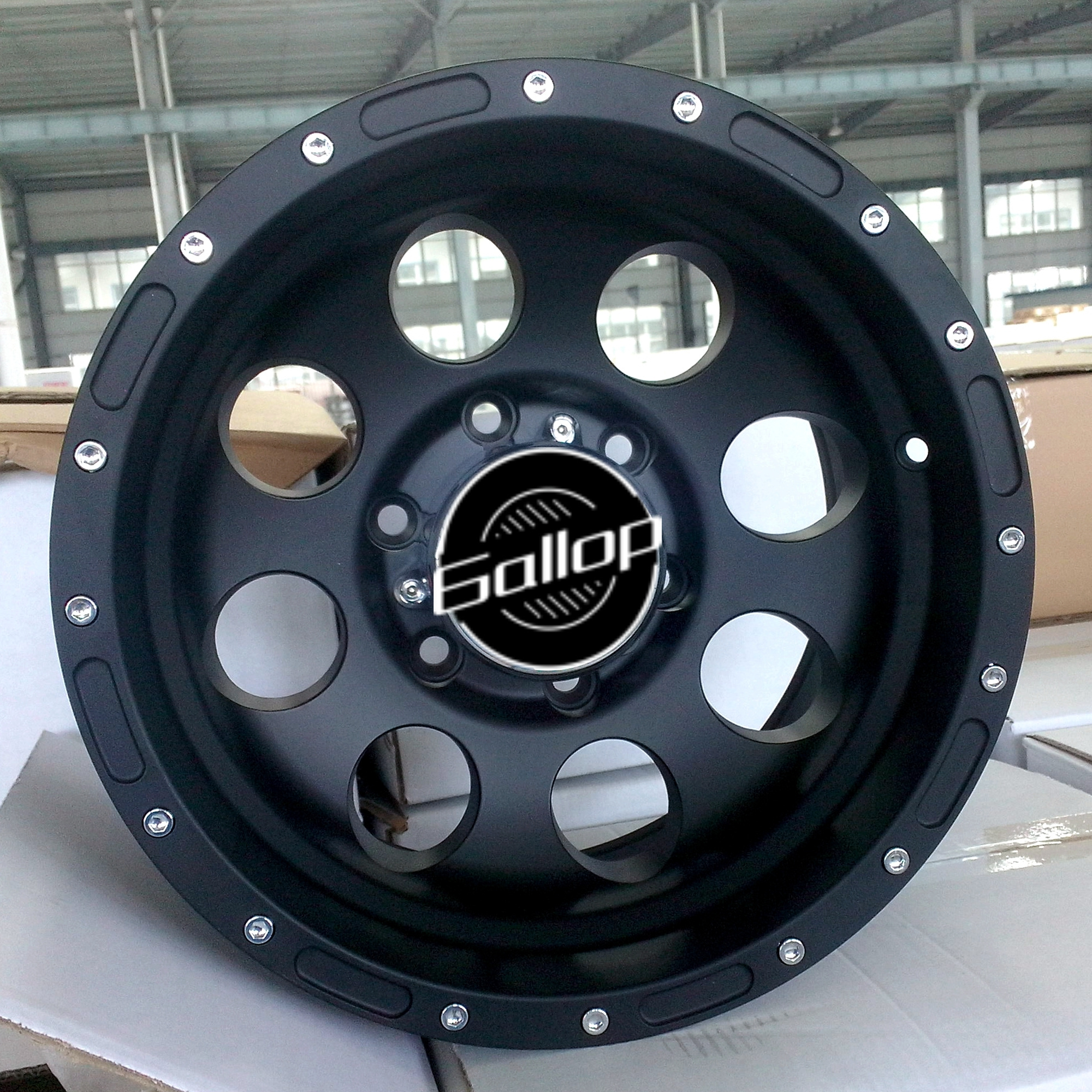 Gallop 4WD 15 16 17 Inch Deep Concave Alloy Wheels Rims 4*4 6*139.7 VIA SFI Aluminum Rivets Spokes Design 6 Hole Passenger Cars