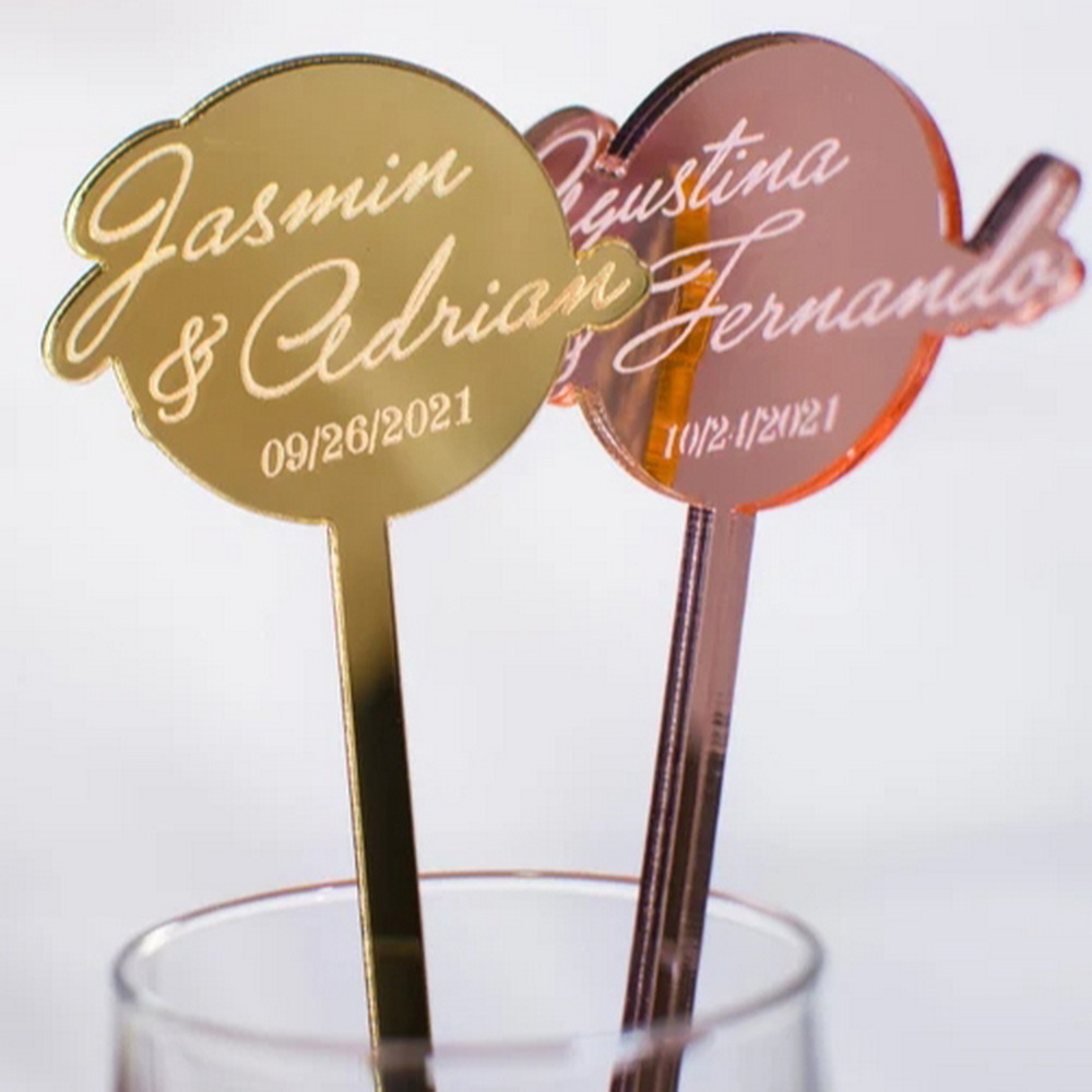 engraved clear acrylic drink stir sticks cocktail swizzle stir sticks