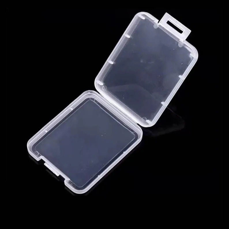 2 in 1 Transparent Plastic Storage Case Holder Box for TF SD SDHC and Micro SD Memory Cards