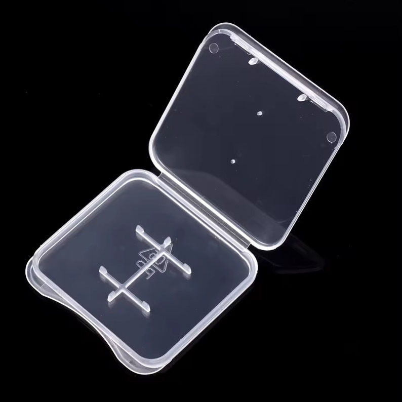 2 in 1 Transparent Plastic Storage Case Holder Box for TF SD SDHC and Micro SD Memory Cards