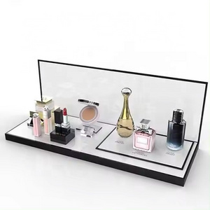 Counter Top Luxury Led Light Acrylic Perfume Lipstick Display Stand Cosmetics Displays For Exhibition