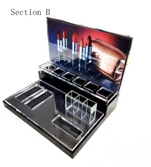 Custom Acrylic Multi-layer Makeup Display Box Eyelash Cosmetic Lipsticks Counter Display Stand