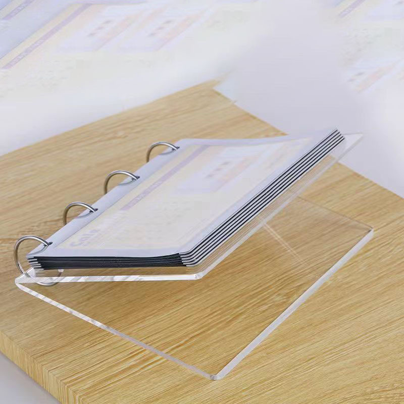 Acrylic Flip Menu Stand With T Shaped Qr Code Table Price Holder Sign Display Paper Holder For Cards Leaflet