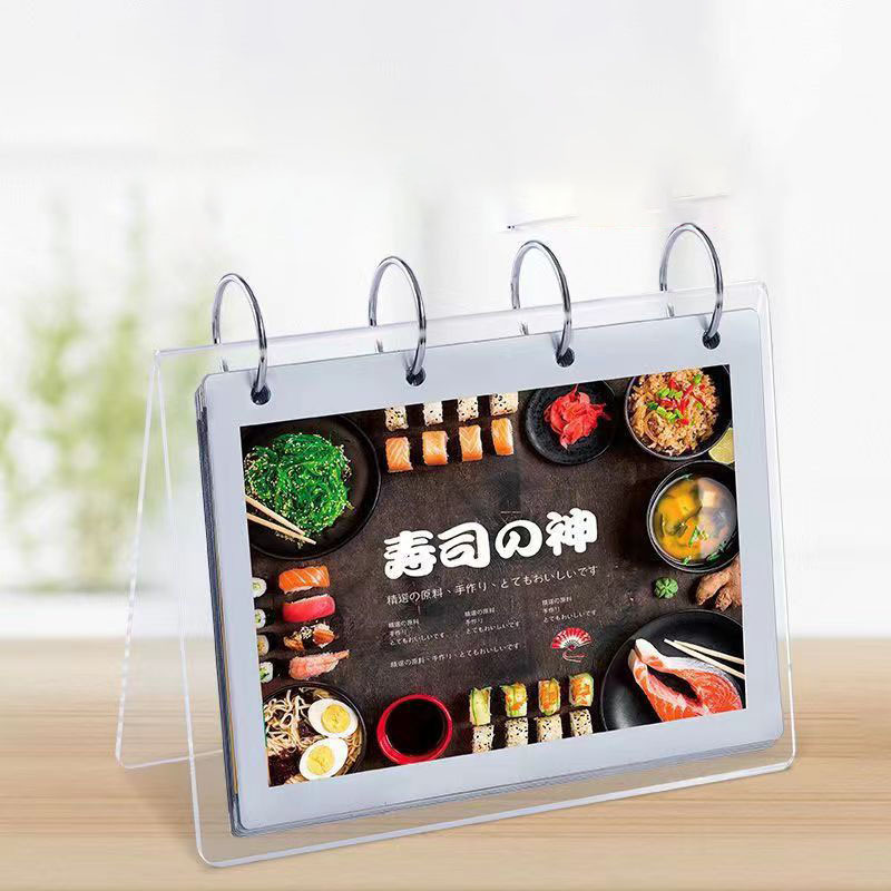 Acrylic Flip Menu Stand With T Shaped Qr Code Table Price Holder Sign Display Paper Holder For Cards Leaflet