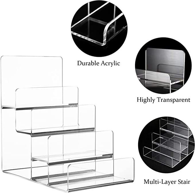 Bag Shop Countertop Tabletop Clear Multi Tier Purse Display Stand Acrylic Purse Wallet Display Holder Rack