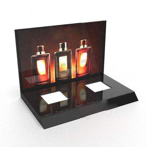 Counter Top Luxury Led Light Acrylic Perfume Lipstick Display Stand Cosmetics Displays For Exhibition