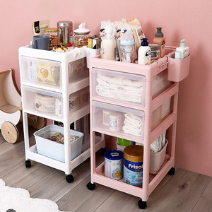 Children Clothing Cabinets Kids Movable Organizer Baby Plastic Storage Cabinet With Drawer