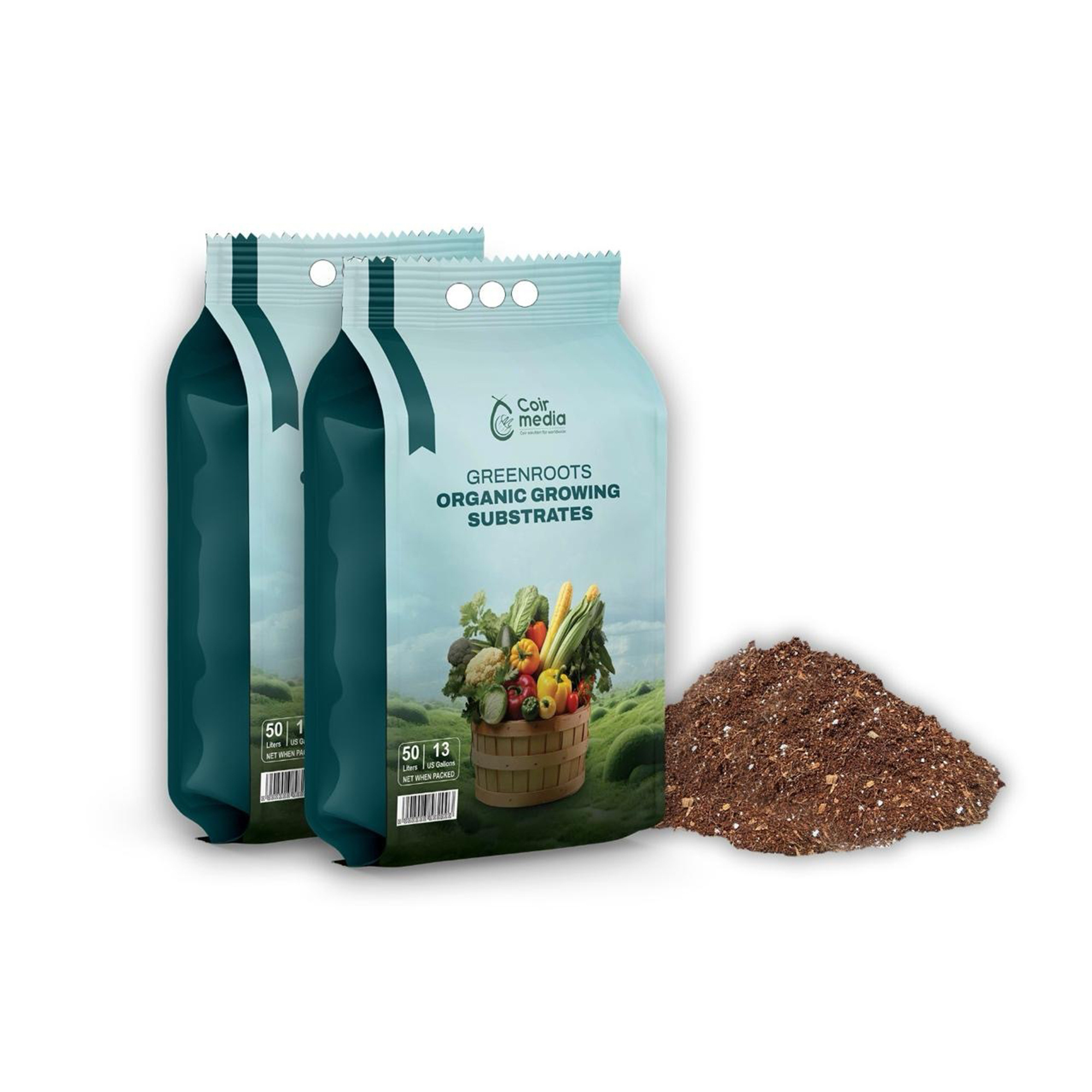 Organic Growing Substrate contains cocopeat, coco chips, perlite and NPK Ideal for a wide range of plants 50L