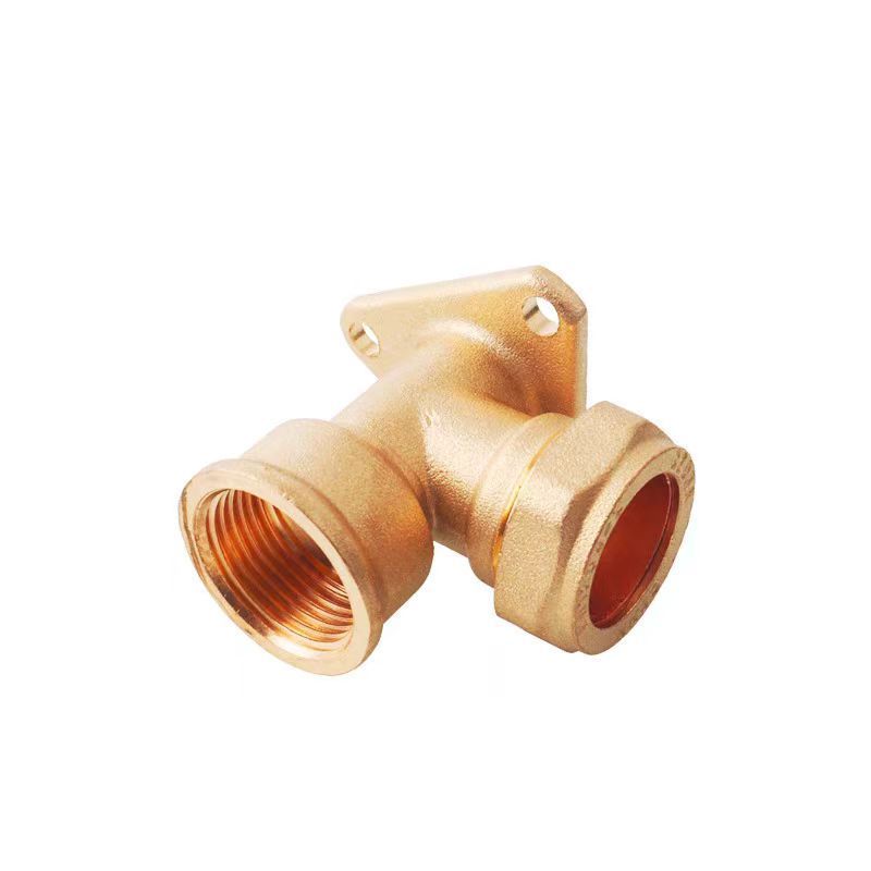 brass wall mounted plated  elbow compression fitting female thread to quick to push connect  weld soldering copper pipe