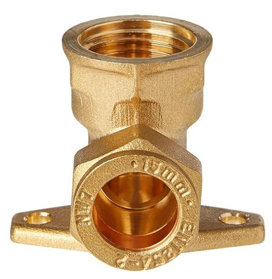 brass wall mounted plated  elbow compression fitting female thread to quick to push connect  weld soldering copper pipe