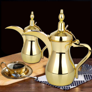 home stainless steel gold polish brass antique arab islamic dallah middle east tea coffee pot electric long hawk spout kettle