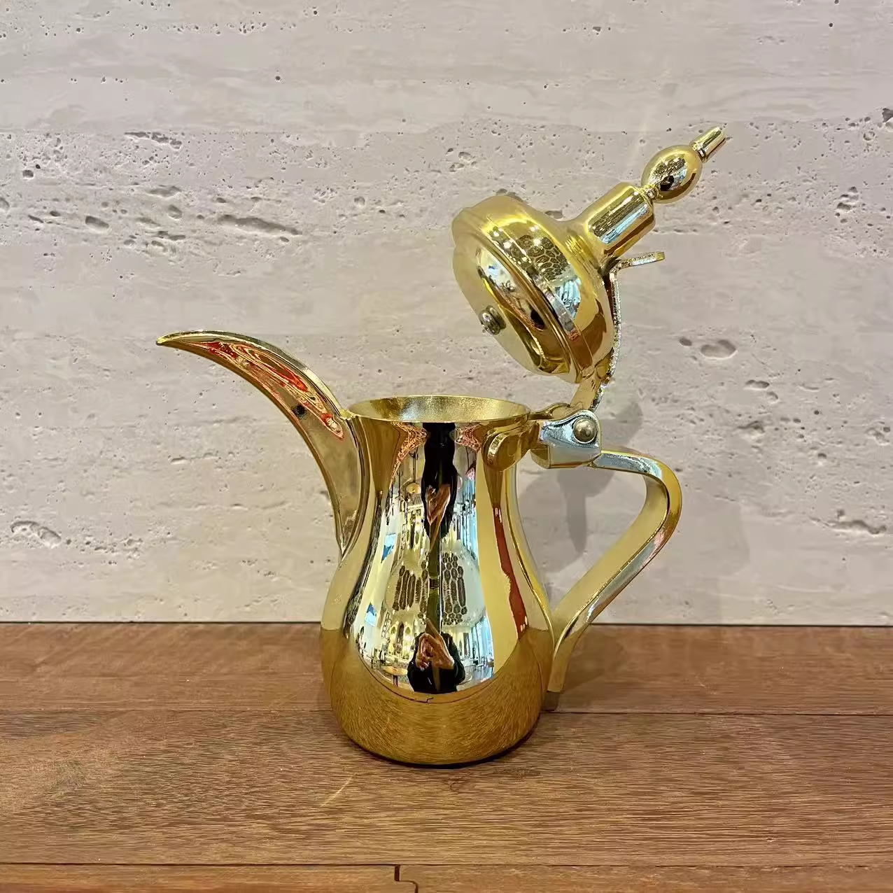 home stainless steel gold polish brass antique arab islamic dallah middle east tea coffee pot electric long hawk spout kettle