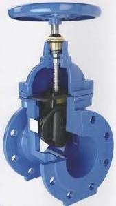 cast iron DIN3352 F4 non-rising stem resilient seated flanged knife gate valve