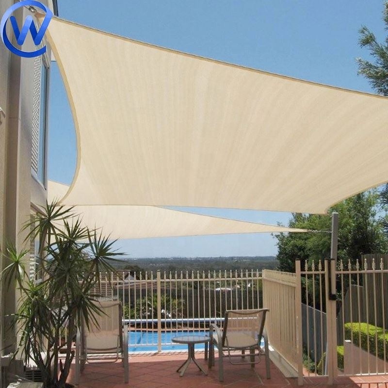 Large 10X10 Sun Shade Sail Net Customized 420D Garden Shade Sail Sun Protection Roof Shade Sail Fabric