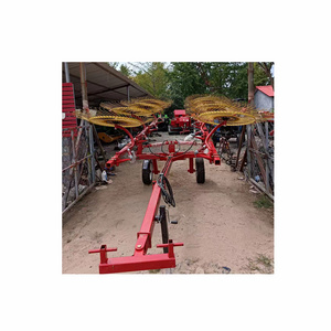 Tractor-mounted hydraulic rotary hay rake with 8 wheels grass rake