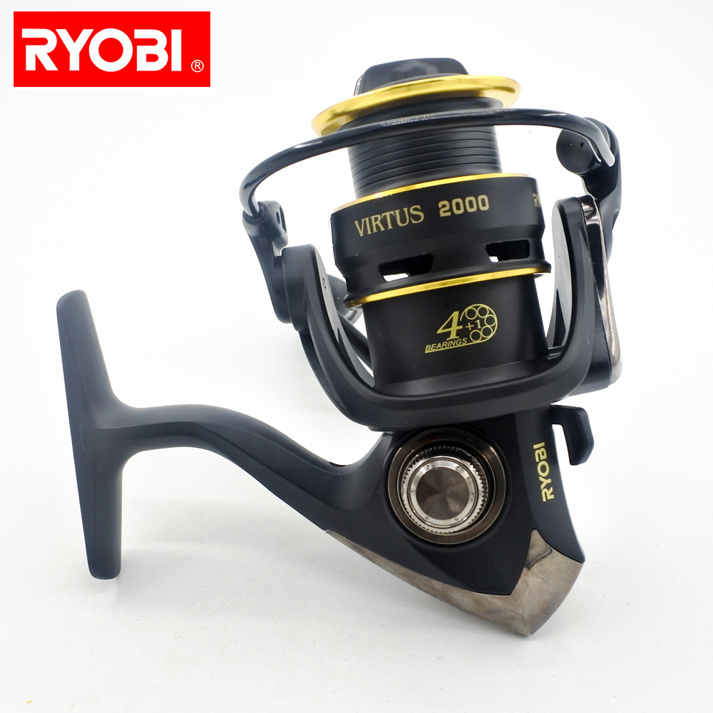 Ryobi Carrete De Pesca 4+1BB 5.1:1/5.0:1 Carp Fishing Reel System Super Light Metal Spinning Fishing Reel For Fishing