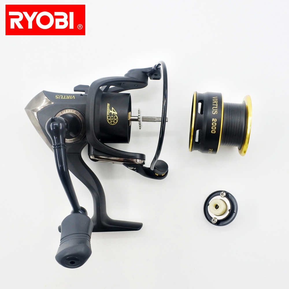 Ryobi Carrete De Pesca 4+1BB 5.1:1/5.0:1 Carp Fishing Reel System Super Light Metal Spinning Fishing Reel For Fishing