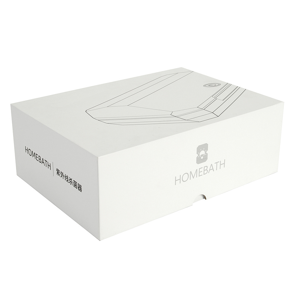 white cardboard lid and base mobile phone case boxes packaging with pvc insert