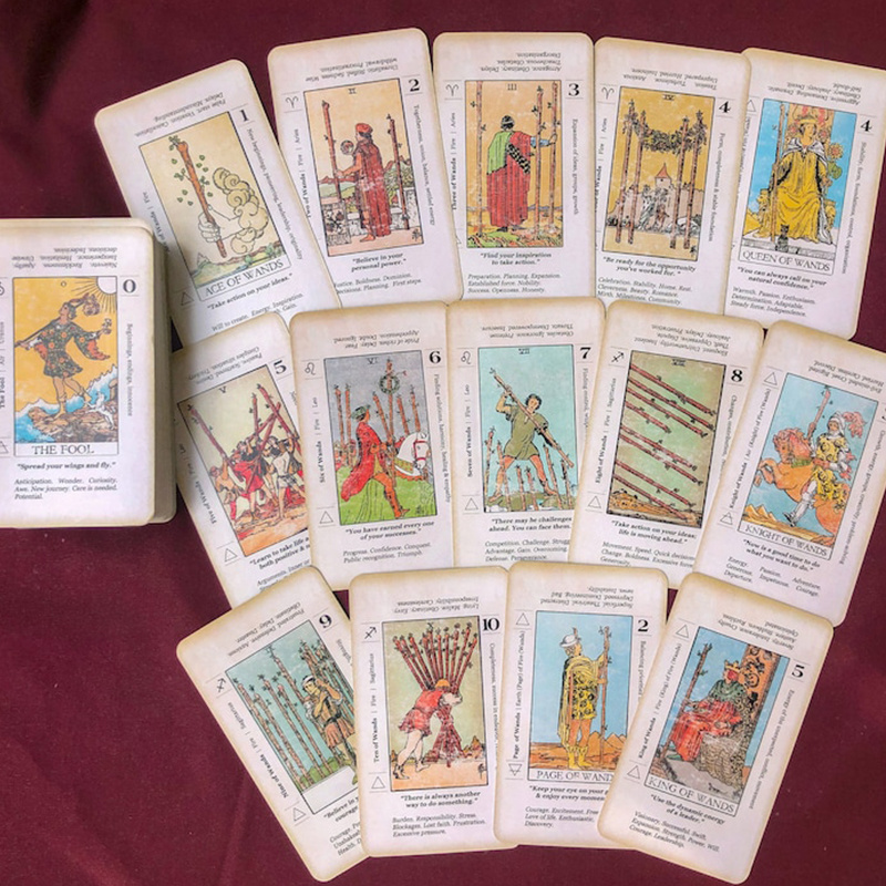 Wholesale Custom Mini Tarot Deck Print Your Own Oracles Paper Game Full Color Printed Oracle Tarot Card Deck With Book