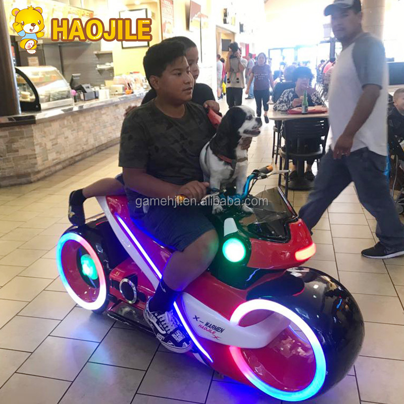 Haojile Shopping Mall Kids Motorcycles Ride Rechargeable Battery Motorbike Bumper Car Amusement Ride For Sale