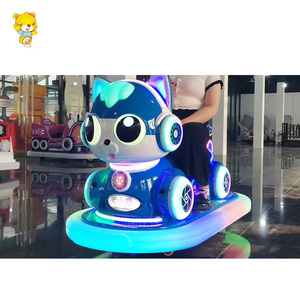 Amusement Park Naughty Cat Anti-Collsion Fiberglass Mini Kids Bumper Car  Battery Powered Kids Dodgem Car