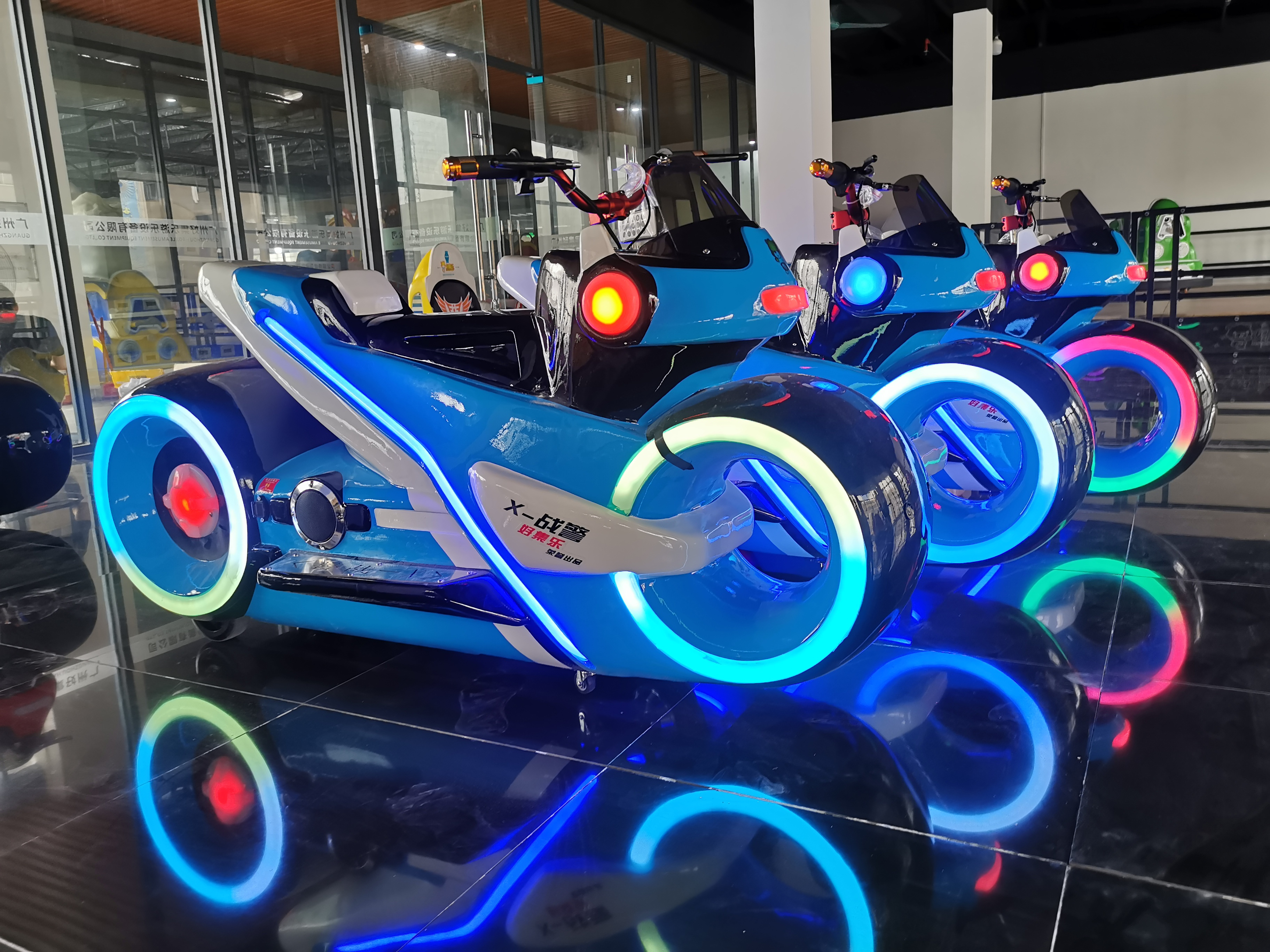 Haojile Shopping Mall Kids Motorcycles Ride Rechargeable Battery Motorbike Bumper Car Amusement Ride For Sale