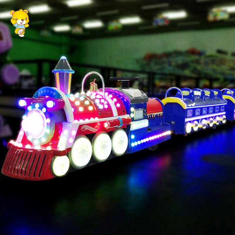 Amusement Battery Powered Mini Trackless Train Fiberglass Trackless Train For Sale